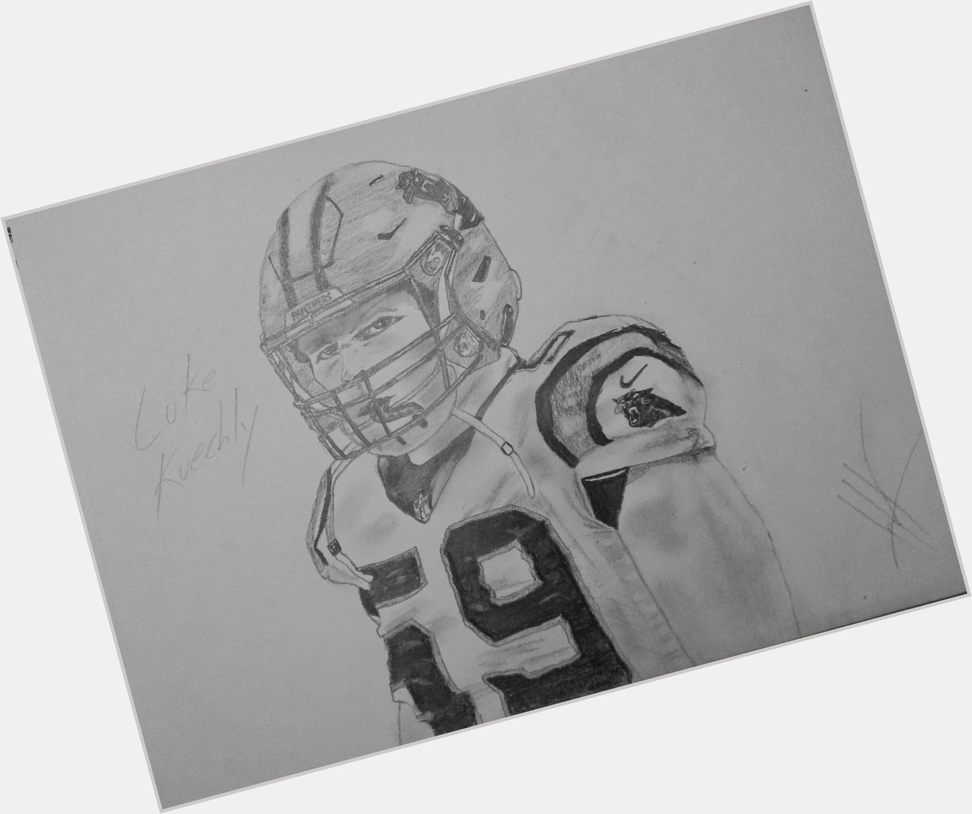 Just finished this drawing of Luke Kuechly. Happy Birthday 