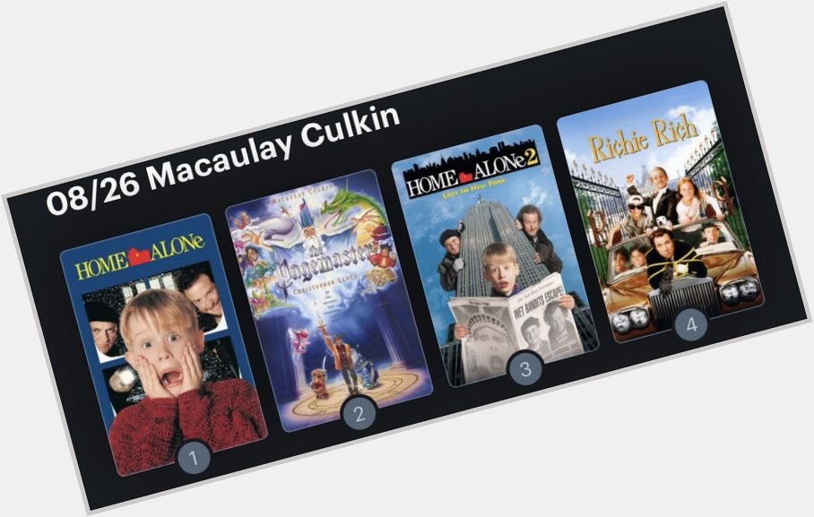 Hoy cumple años el actor Macaulay Culkin (41). Happy Birthday ! Aquí mi ranking: 
