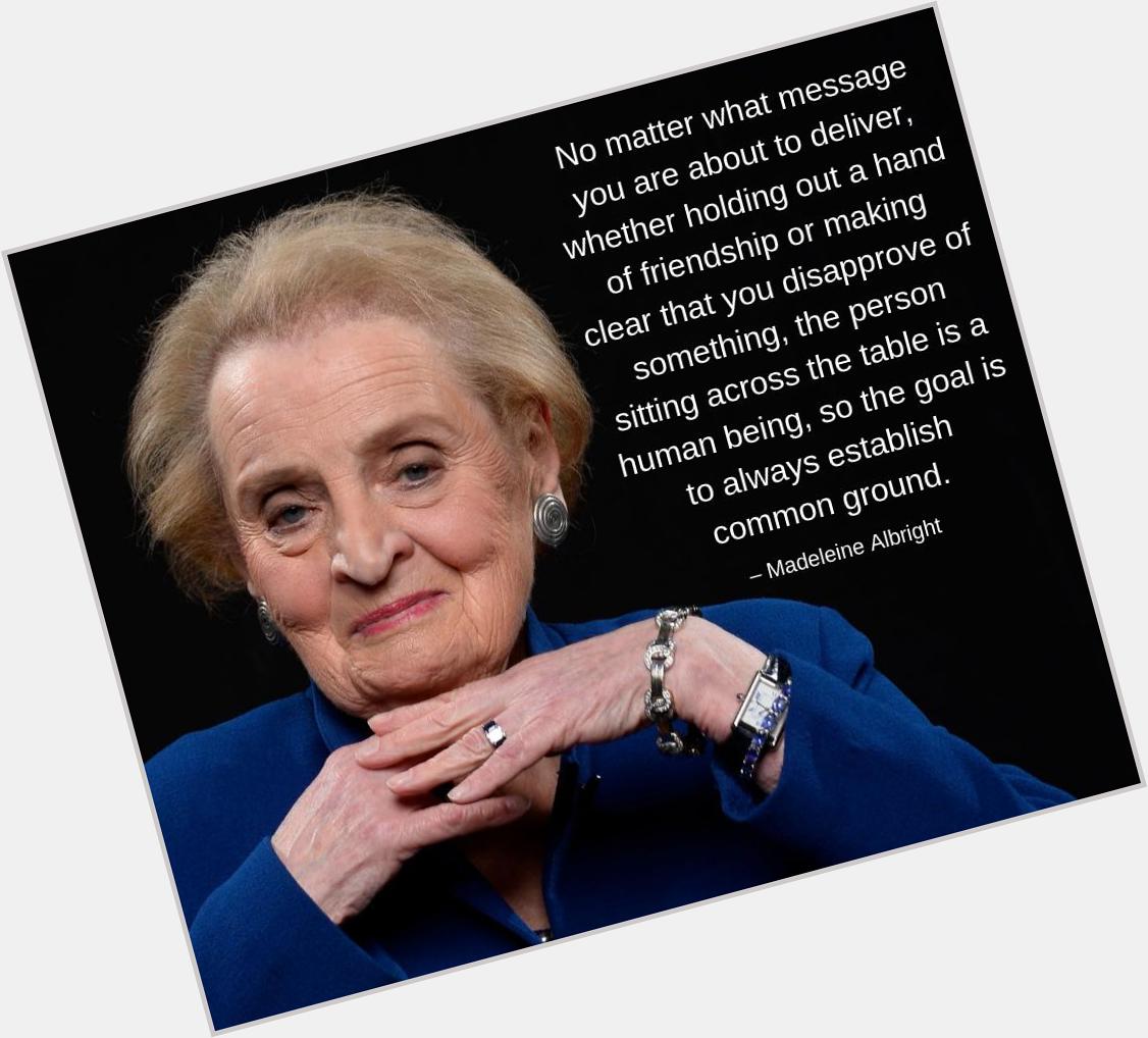 Happy birthday to Madeleine Albright, America\s first female secretary of state, born OTD in 1937. 