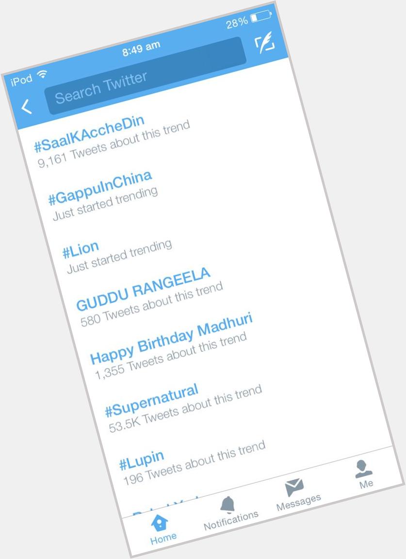 Madhuri Dixit is the name! Happy Birthday Madhuri is trending ALREADY! Amazing or WHAAAT!! 