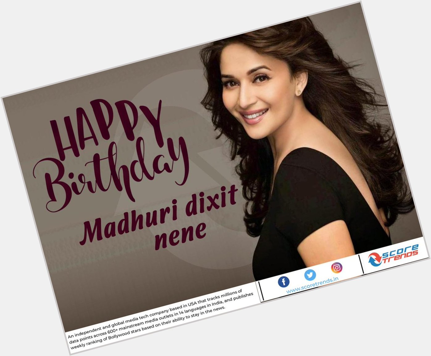 Score Trends wishes Madhuri Dixit Nene a Happy Birthday!! 