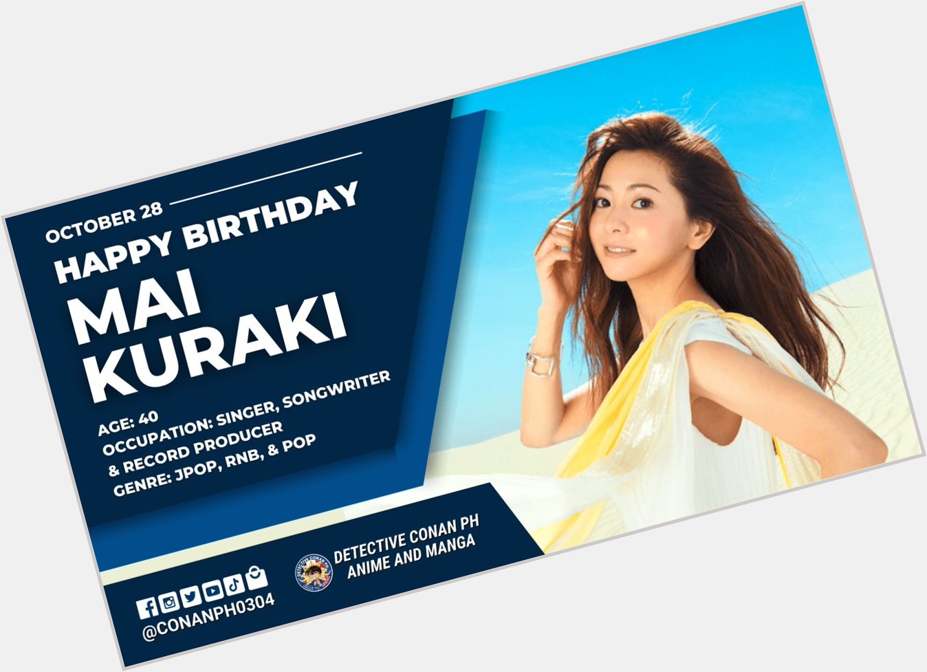 Happy Birthday to Queen of Detectivr Conan theme songs - Mai Kuraki!  