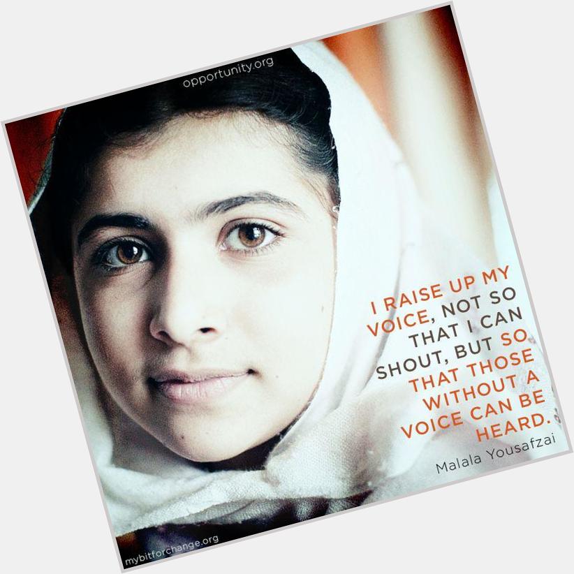 \" Happy 18th birthday to Nobel peace prize winner, Malala Yousafzai! 