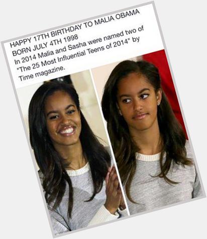 Happy Birthday to the beautiful Malia Obama. 