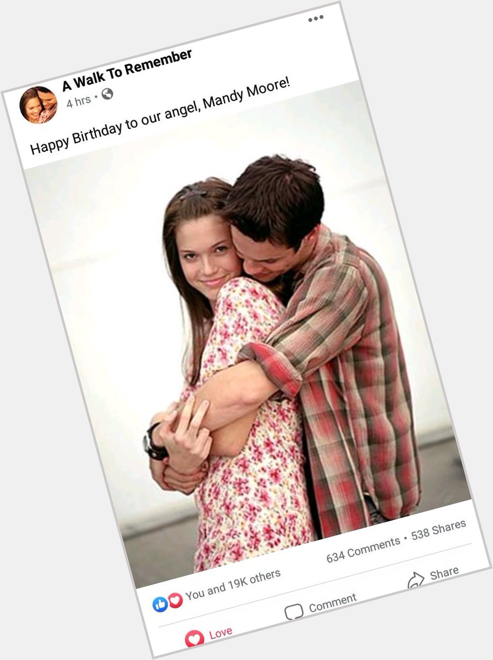 A Walk to Remember One of my all time favorite Movies.   Happy Birthday Ms. Mandy Moore.   © 