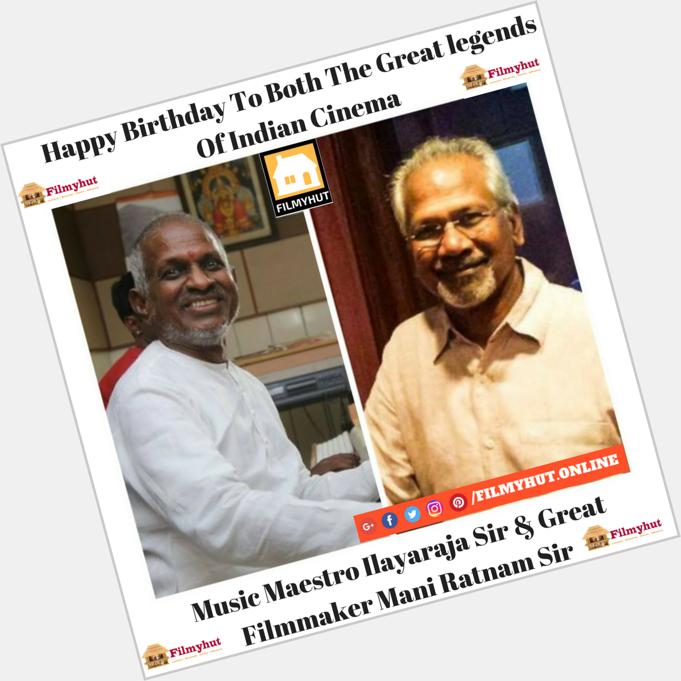   Happy birthday Ilayaraja Sir & Mani Ratnam Sir 