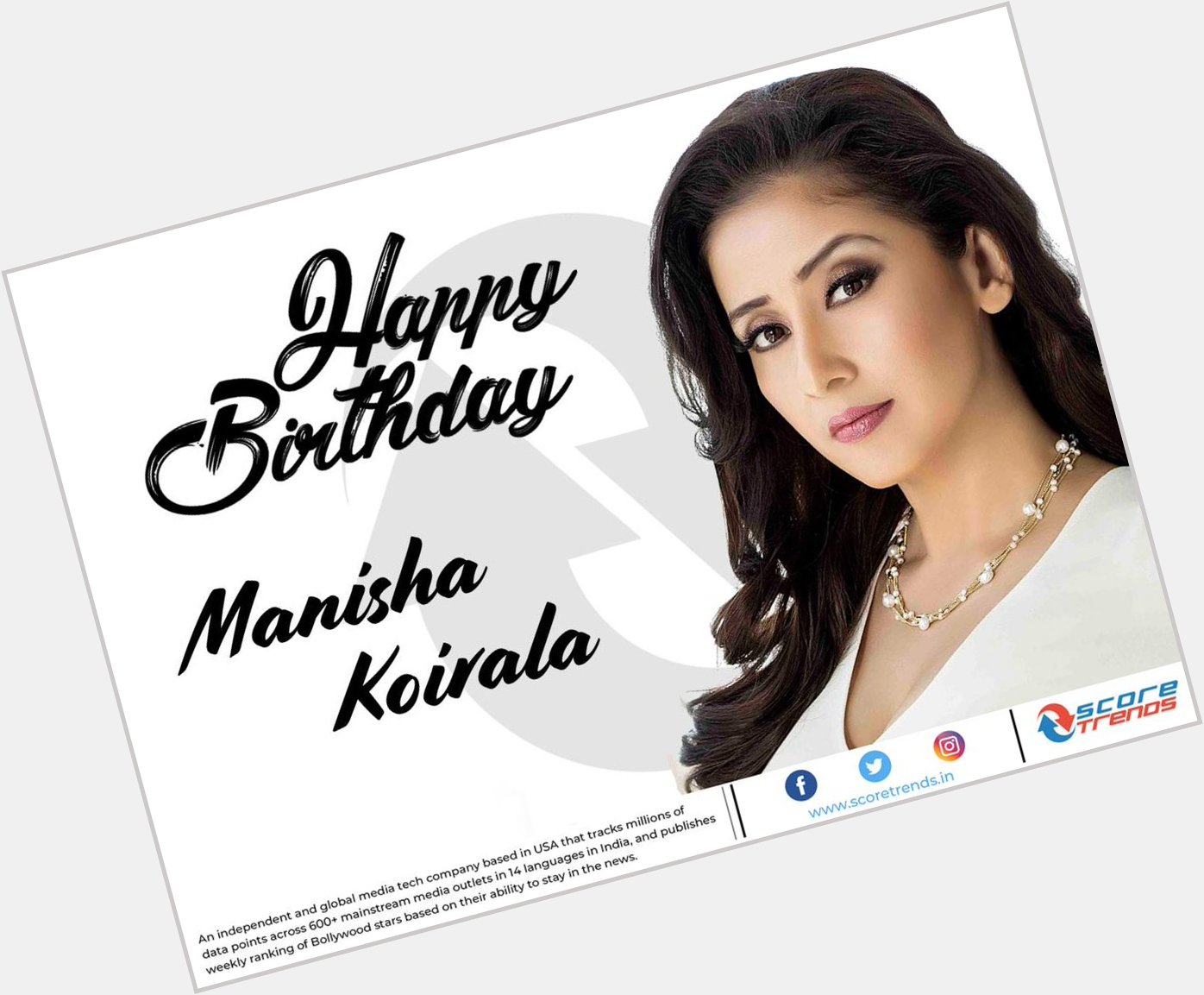 Score Trends wishes Manisha Koirala a Happy Birthday!! 