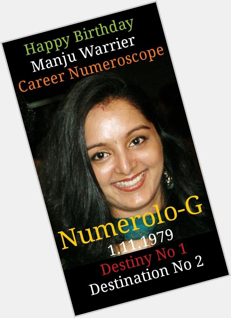 Happy Birthday Manju Warrier !!! Numerolo-G 