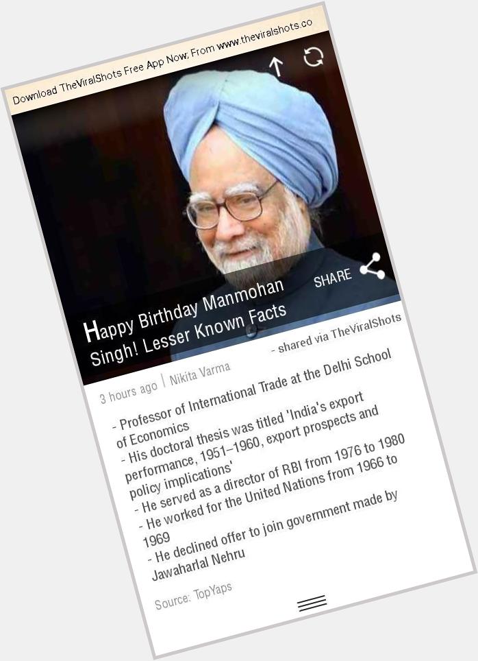 Happy Birthday Manmohan Singh! Lesser Known Facts 