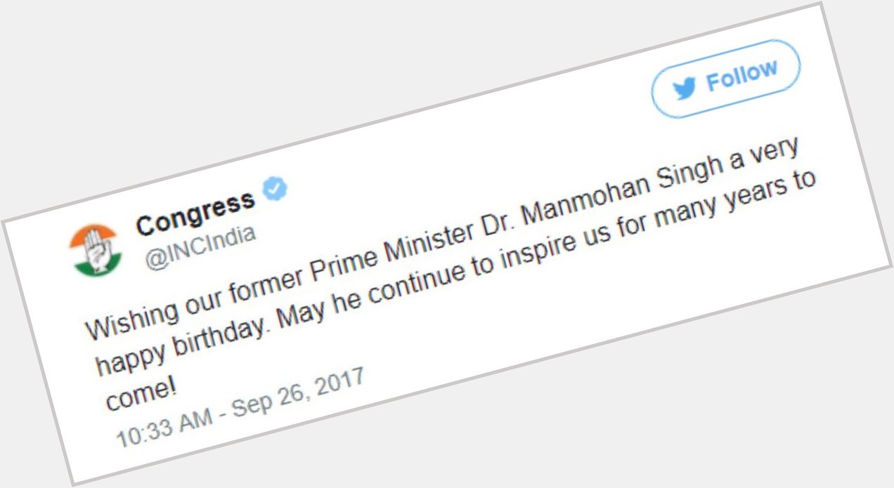  Wishes Manmohan Singh Happy Birthday On message, Later Deletes The message !! 