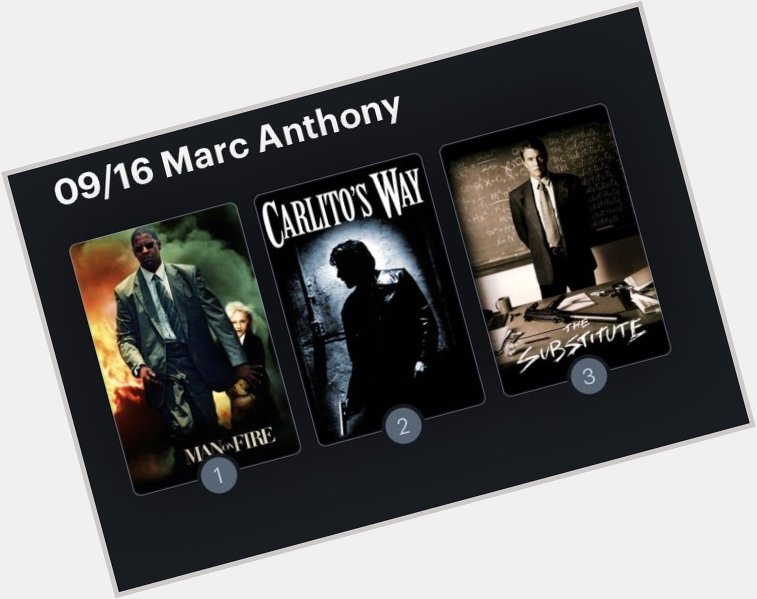 Hoy cumple años el actor Marc Anthony (53). Happy Birthday ! Aquí mi mini ranking: 