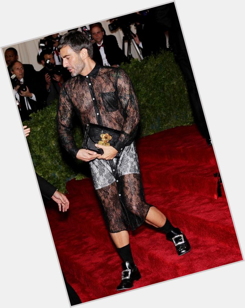 Fashion designer Marc Jacobs is certainly wearing an unusual outfit - but Happy 52nd Birthday anyway 