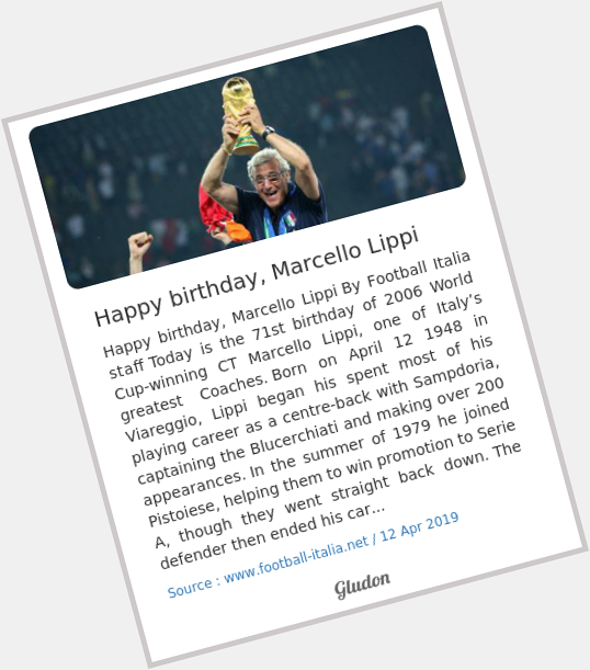 Happy birthday, Marcello Lippi - Read on  