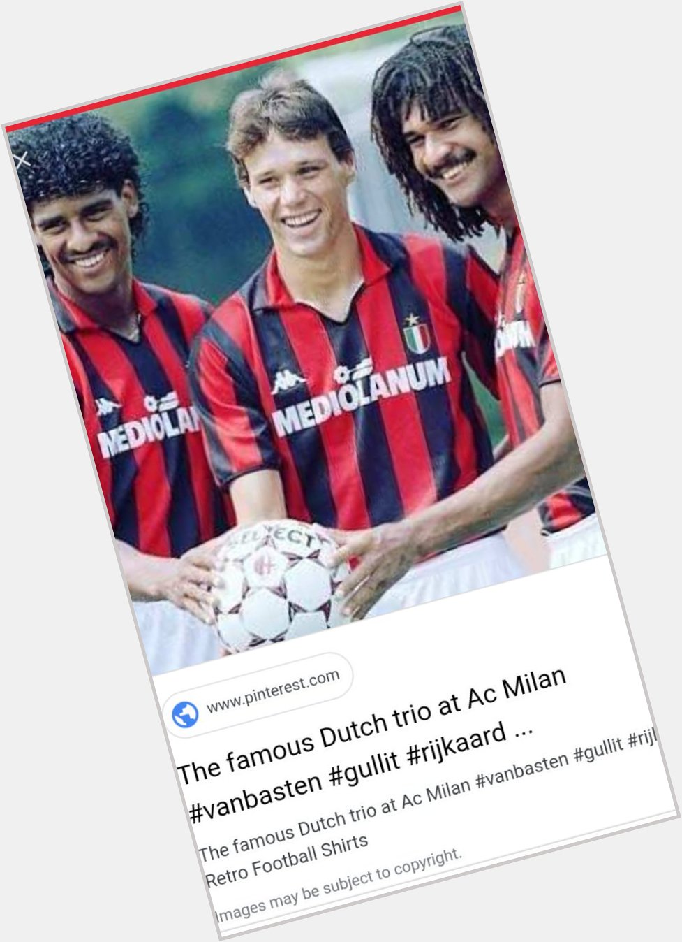 \"The Dutch trio\" images are in color,the memories are vivid,but the era is far away.Happy birthday Marco van basten 