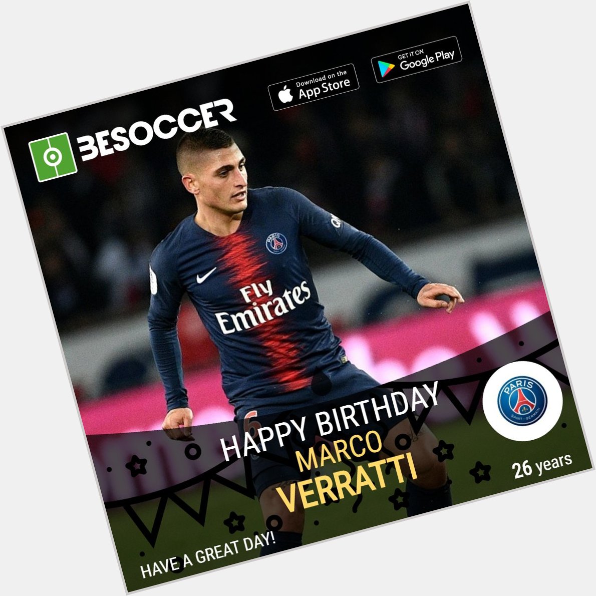 Happy birthday to and midfielder Marco Verratti!    