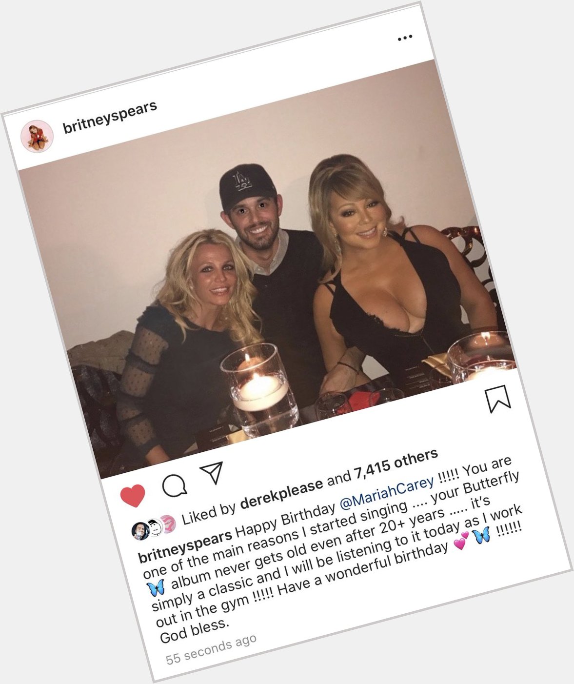Britney wishing Mariah Carey happy birthday   