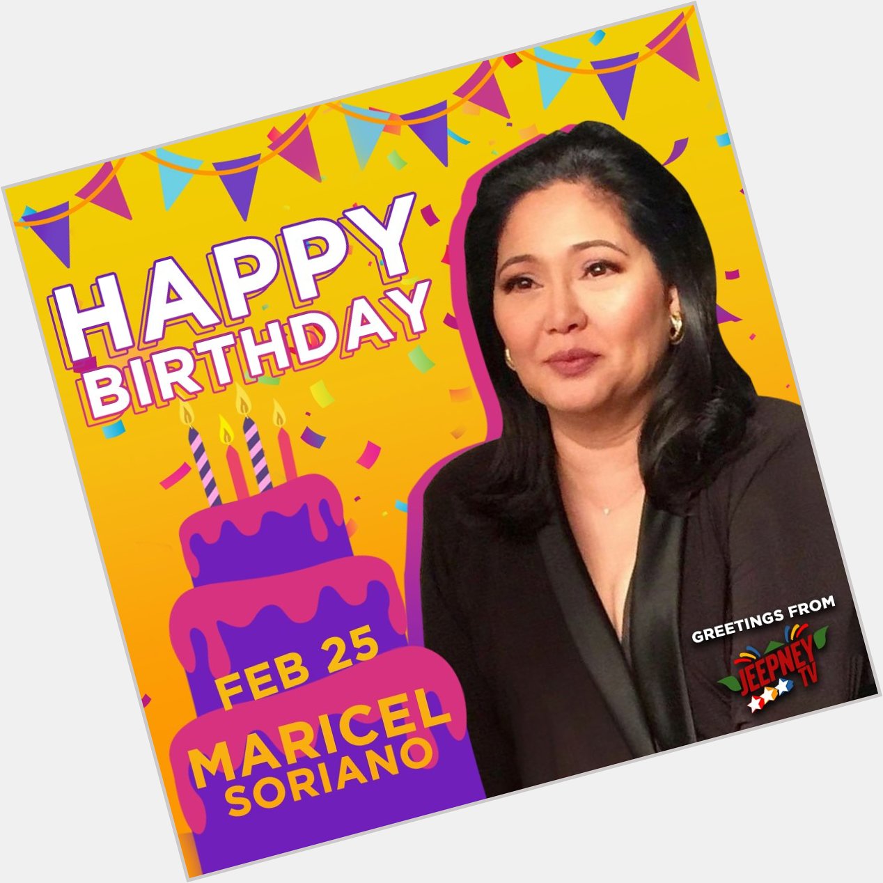 Happy birthday Maricel Soriano!  Greetings from Jeepney TV 