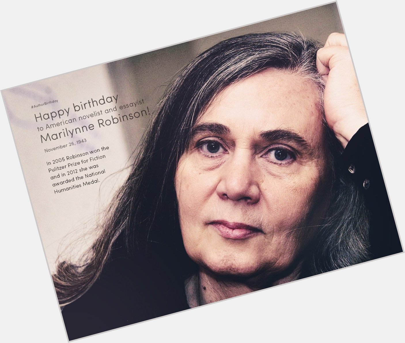 Happy birthday to Marilynne Robinson, Pulitzer Prize-winning American author of \Housekeeping.\ 