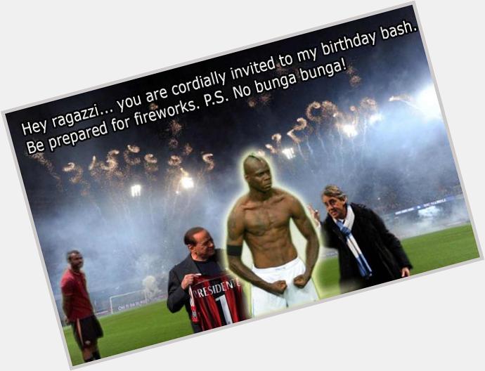 Happy 24th birthday to Mario Balotelli, why always him? If he did do an invite this is what it would look like... 