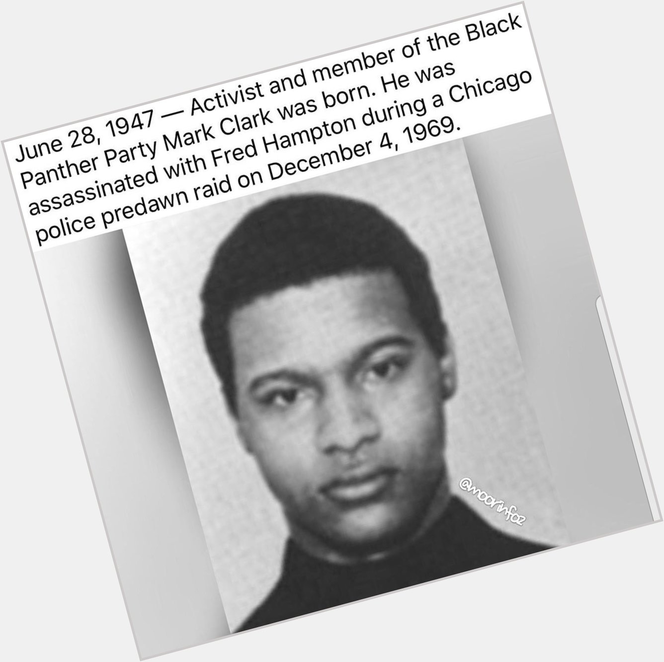Happy birthday Mark Clark Black panther party member. 