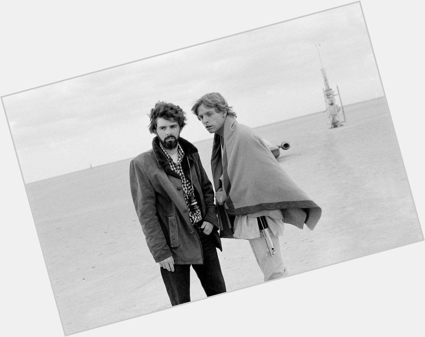 Happy 66th birthday to Mark Hamill. Shown with George Lucas on the set of Star Wars: Episode IV - A New Hope. 