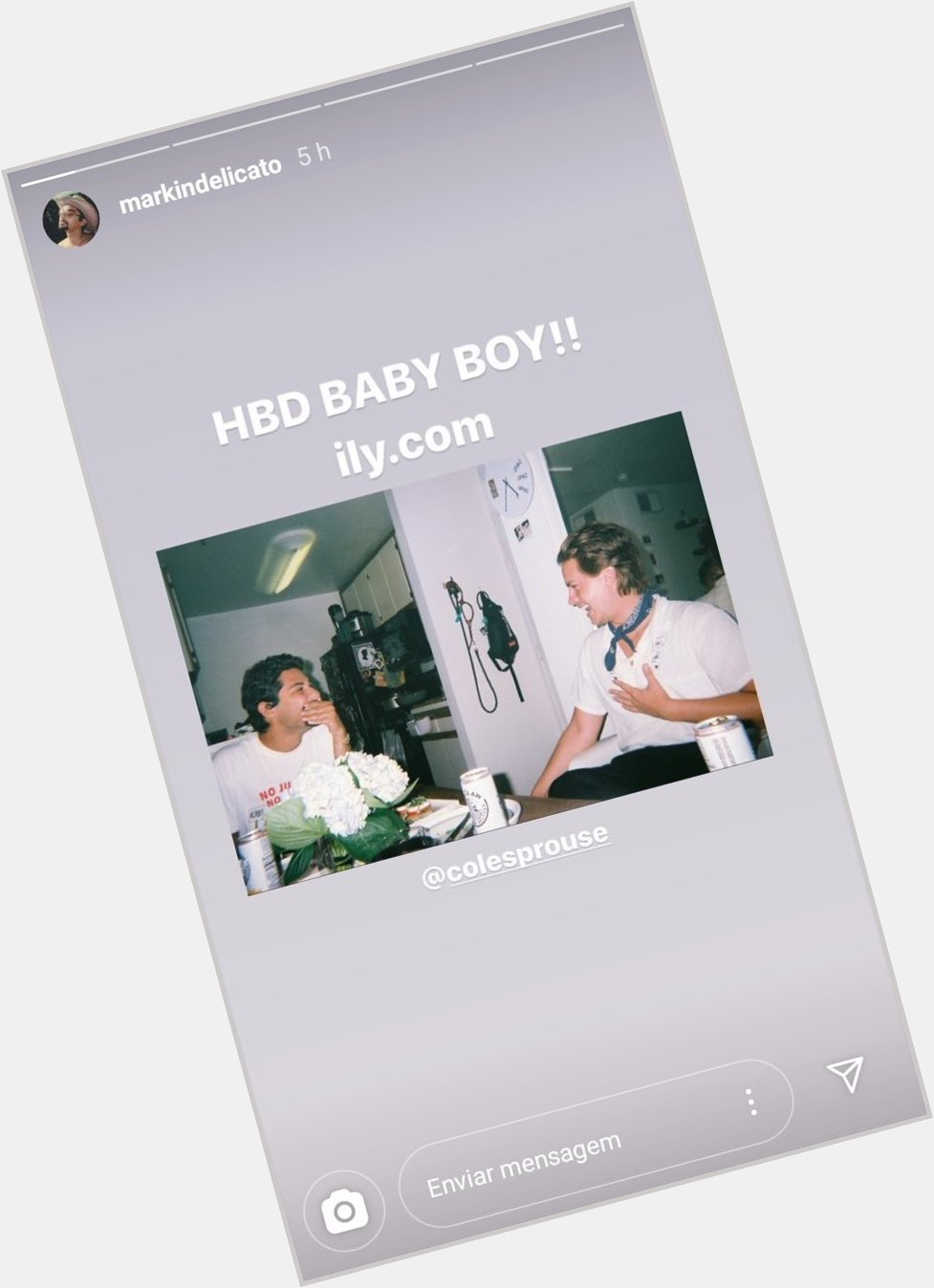 Mark Indelicato wishing Cole happy birthday  