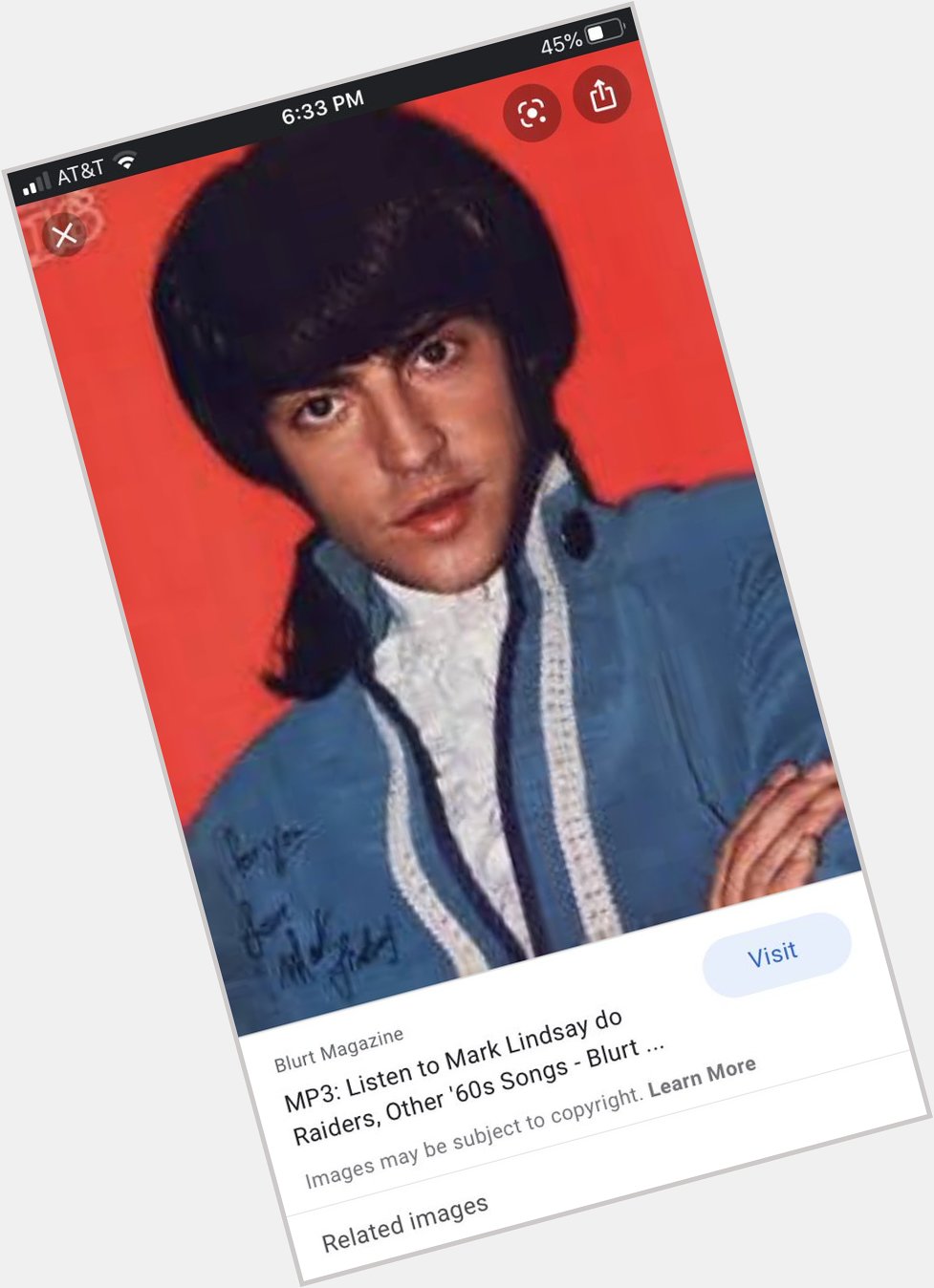   Happy Birthday Mark Lindsay - my 1st crush! Thanks for the flashback! 