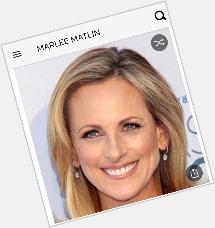 Happy birthday to this great actress.  Happy birthday to Marlee Matlin 