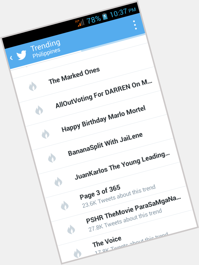 \" JUST WOW!!! TRENDING ON THE 8TH SPOT!!!   Happy Birthday Marlo Mortel wow thanks! :)