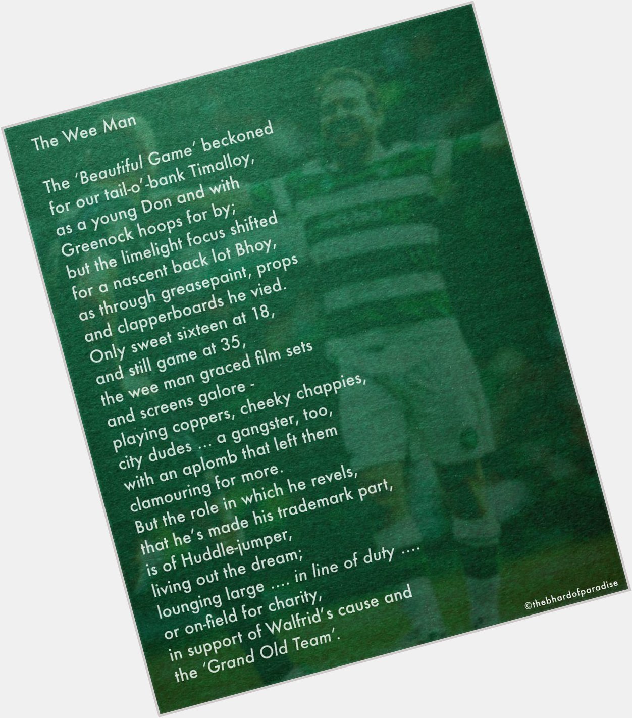 Happy birthday, Wee Man A poem written by my auld man for ye. 