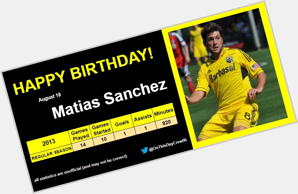 8-18
Happy Birthday, Matias Sanchez!  