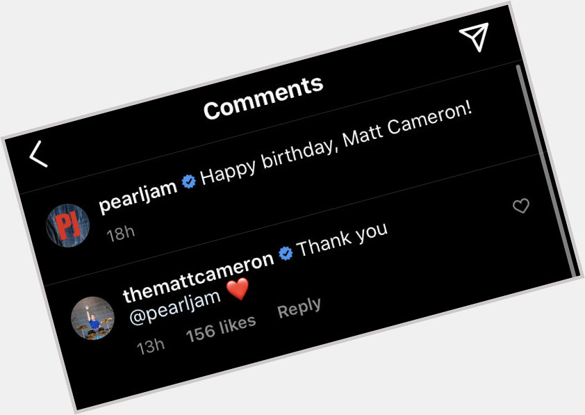 I m living for matt cameron, a member of pearl jam, thanking pearl jam for wishing him a happy birthday 