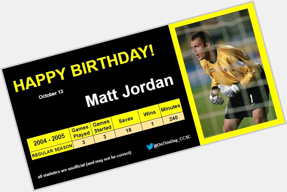 10-13
Happy Birthday, Matt Jordan!