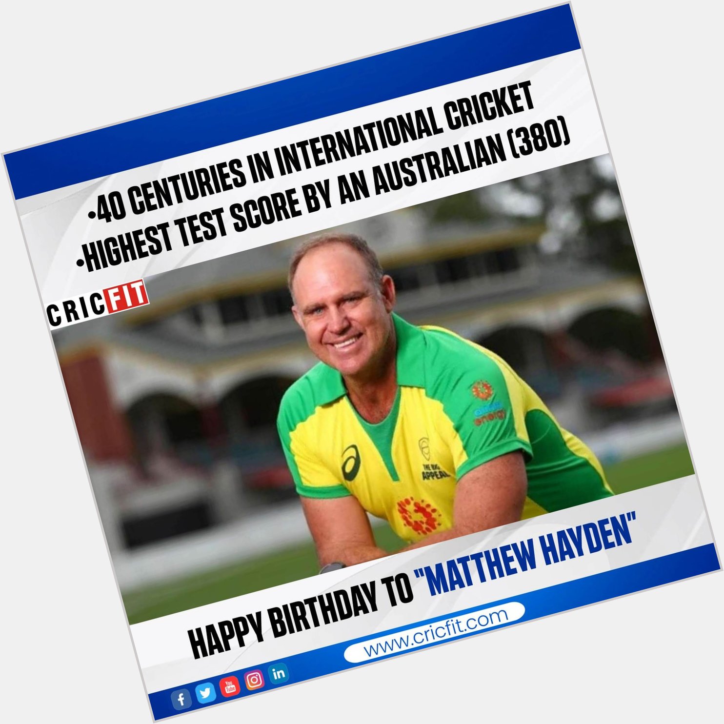 Happy Birthday Matthew Hayden 