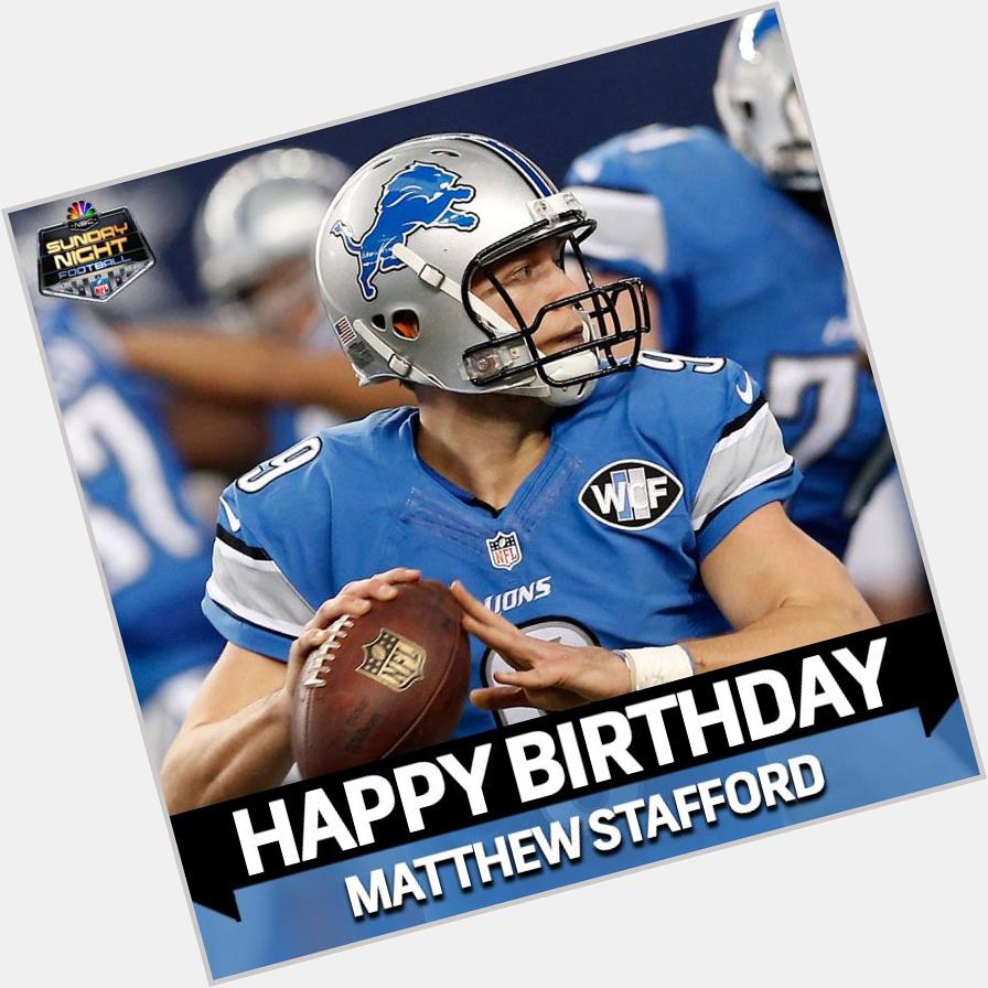 Happy Birthday Matthew Stafford! 
