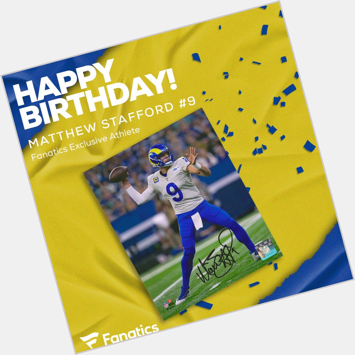 Happy Birthday shoutout to NFC champ and athlete Matthew Stafford!  