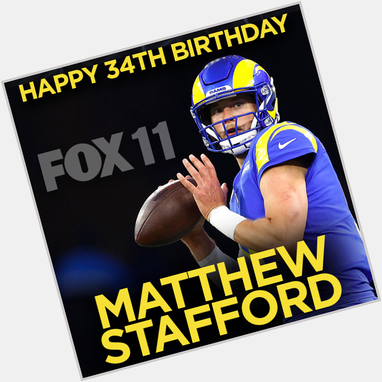 Happy birthday, Matthew Stafford!!!     