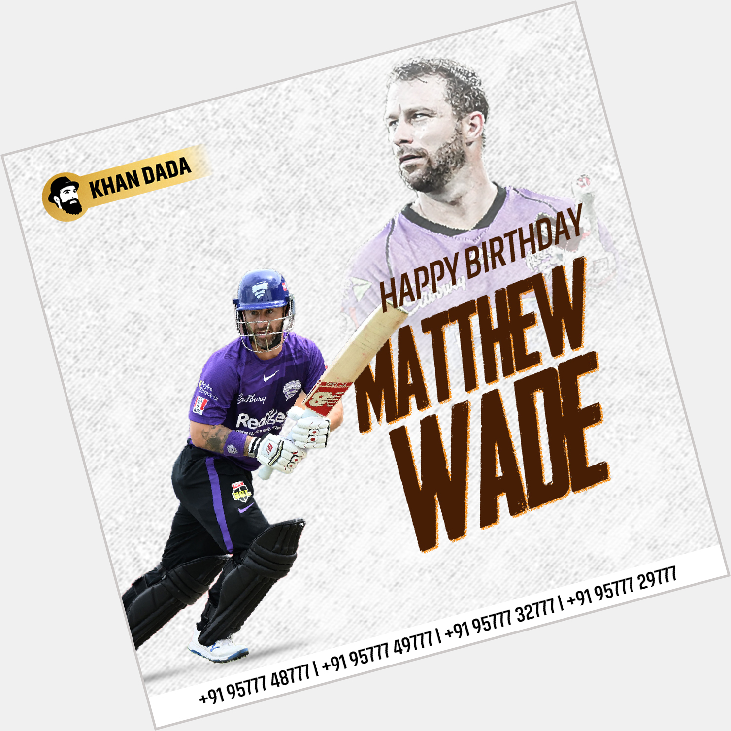 Happy Birthday Matthew Wade    T20I Format 
Match -75
Runs -1018
AVG 24.8   