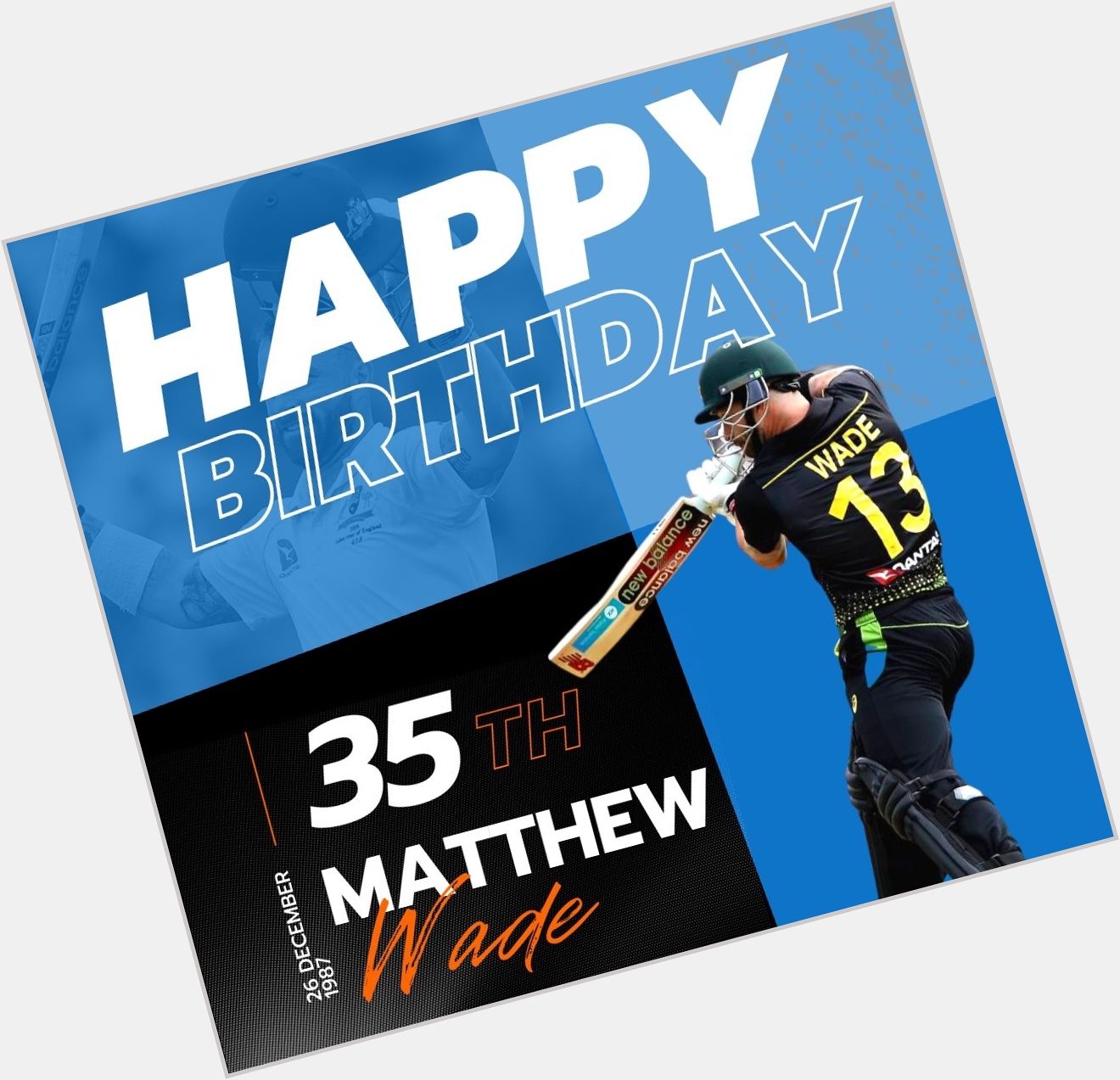  Happy Birthday to Australia s ace batter, Matthew Wade  (26 December)  