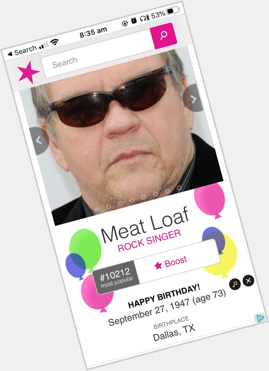 Happy birthday meat loaf 