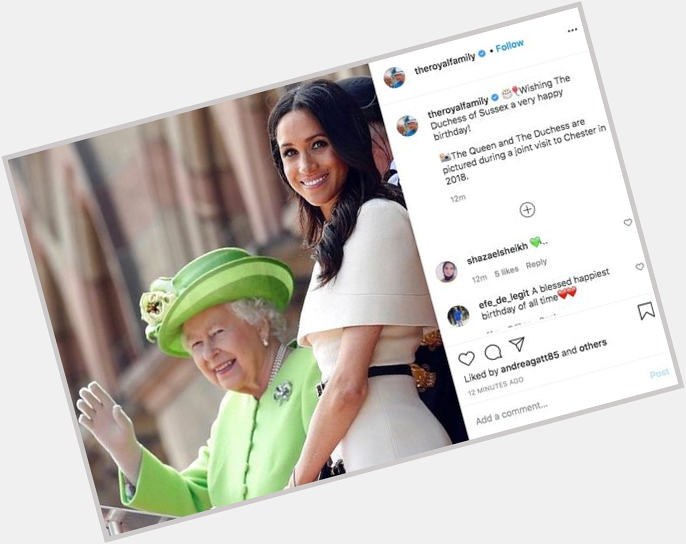 Queen Elizabeth, Kate Middleton and Prince William have wished Meghan Markle a happy birthday as she turns 39. 