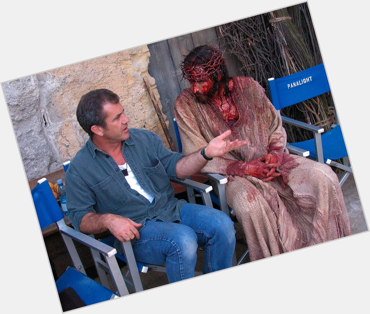 Happy birthday Mel Gibson, here with Jim Caviezel as Jesus on set of The Passion of the Christ, 2004. 