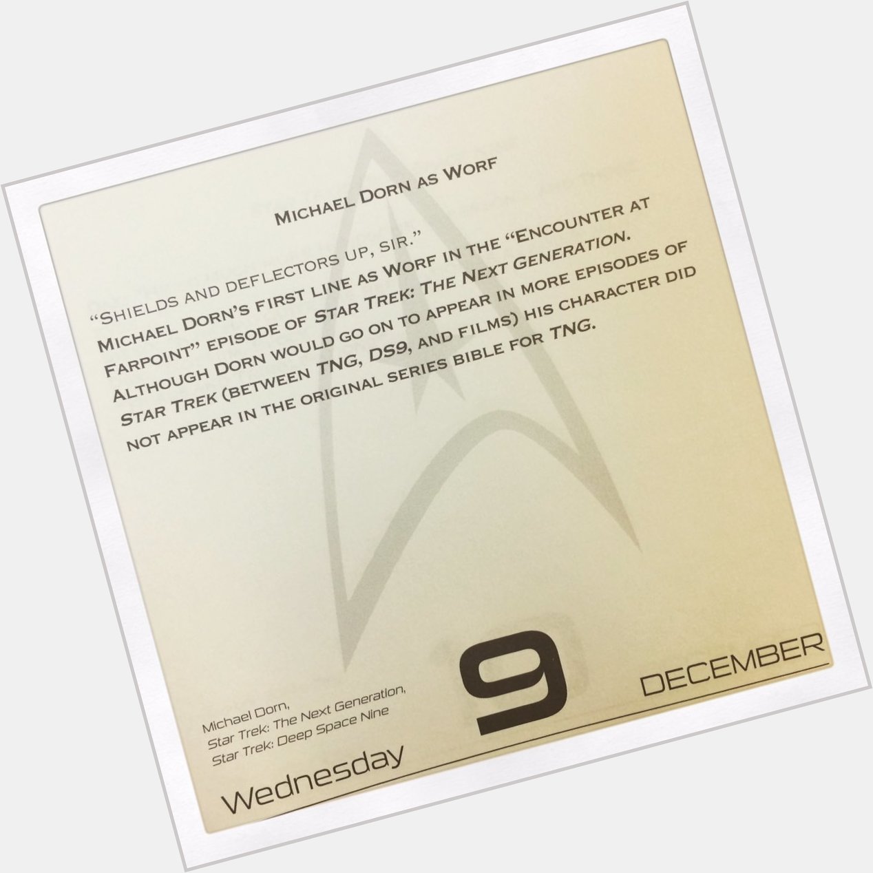 This Day in Trek - December 9, 2015 Happy Birthday Michael Dorn! 
