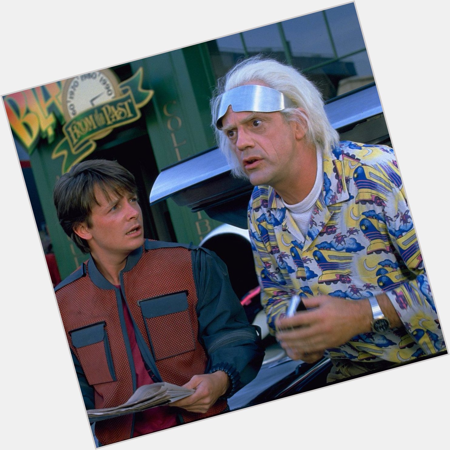 Happy birthday Michael J. Fox, here with Christopher Lloyd in Back to the Future (1989) 