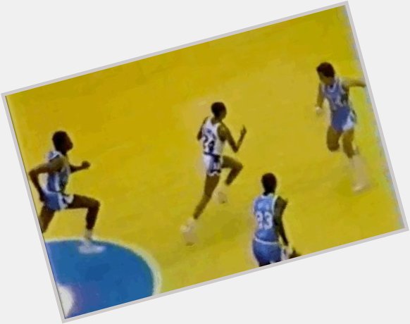 Happy birthday, Michael Jordan. 

Here\s Jordan hitting his head on the backboard as he blocks Johnny Dawkins layup 