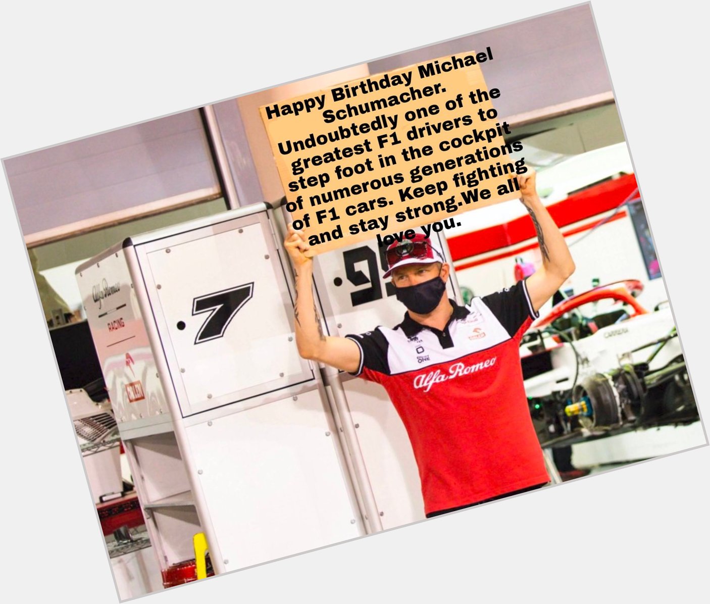 The infamous sign is back to wish Michael Schumacher a happy Birthday. 