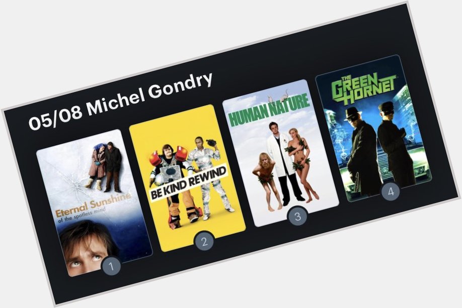 Hoy cumple años el director Michel Gondry (58) Happy Birthday ! Aquí mi Ranking: 