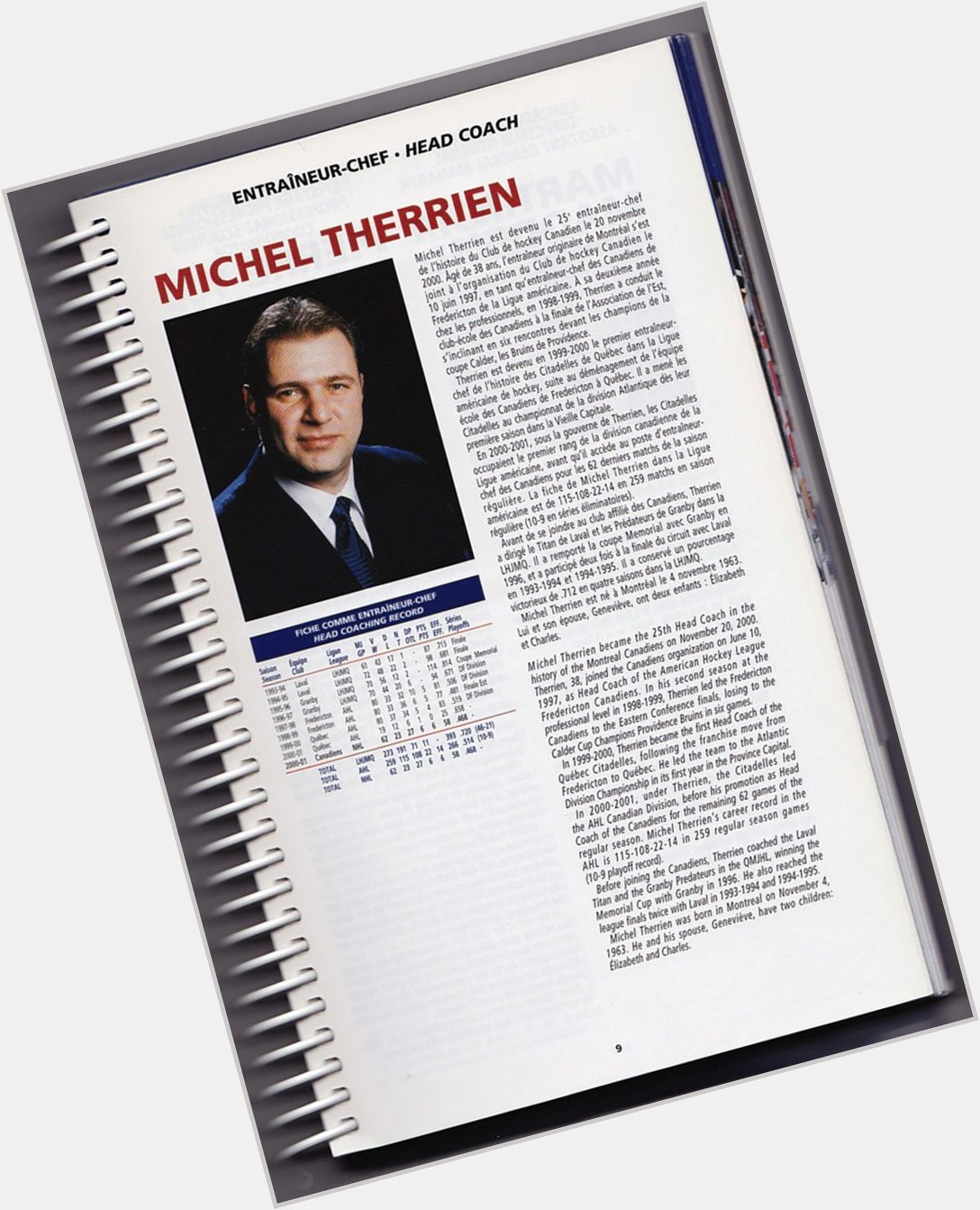 Happy 52nd birthday to head coach Michel Therrien. This from team\s 2001-02 media guide: 