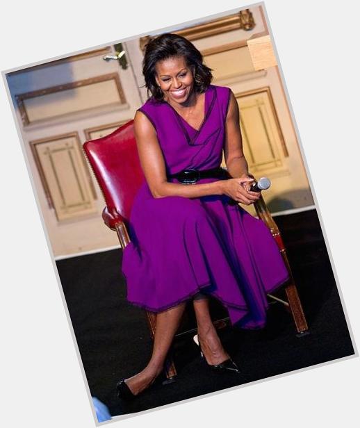 Happy Birthday to our lovely Michelle Obama! Looking mighty queenly in that purple dress!  
