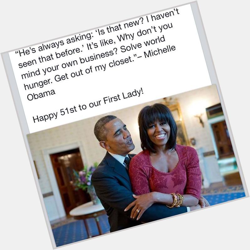 This is so cute and so real, haha! Happy 51st birthday, Michelle Obama! 
